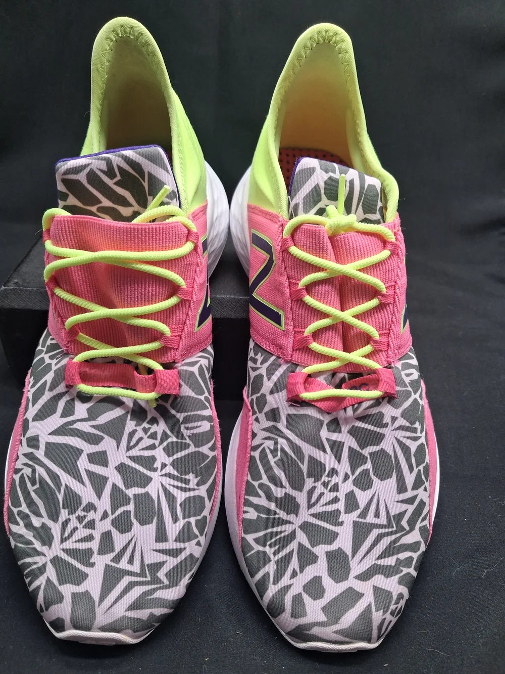 New Balance Womens Pink & Lime Athletic Sneakers